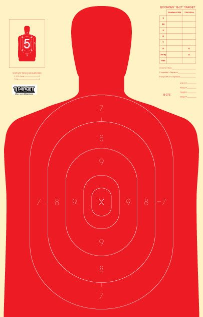 silhouettes Qty:50 B27E Shooting Targets 50 Black w/red ctr 