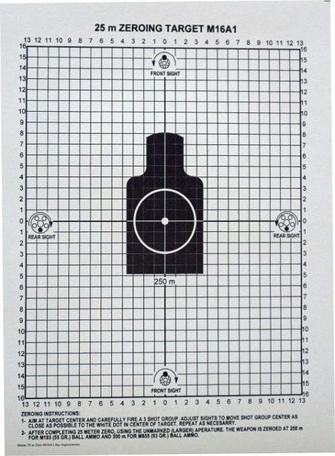 m4 carbine 25 meter zeroing target tj target