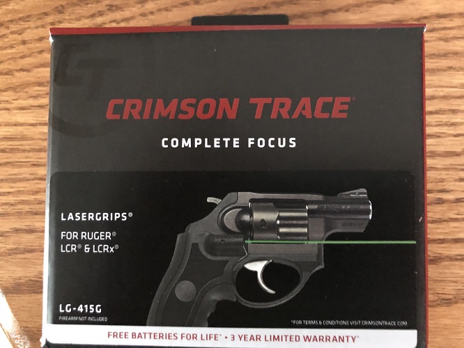 Crimson Trace Red Lasergrips Sight Front Activation for Ruger LCR & LCRX LG-415 