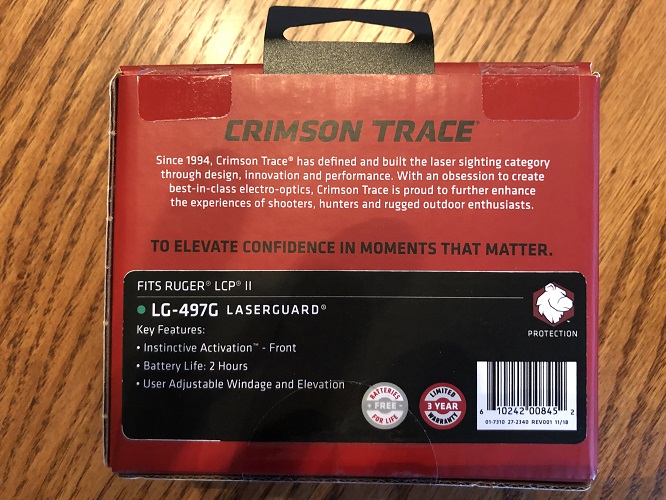 Crimson Trace LG497G – green laser sight for Ruger LCP II - TJ Target