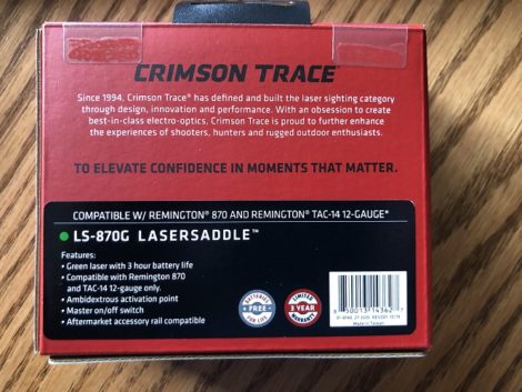 Crimson Trace Green Laser Saddle for Remington 870 & Remington TAC-14 ...