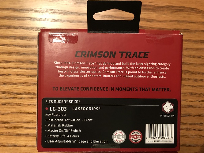 Crimson Trace LG-303 is a red laser grip that fits Ruger SP101. - TJ Target