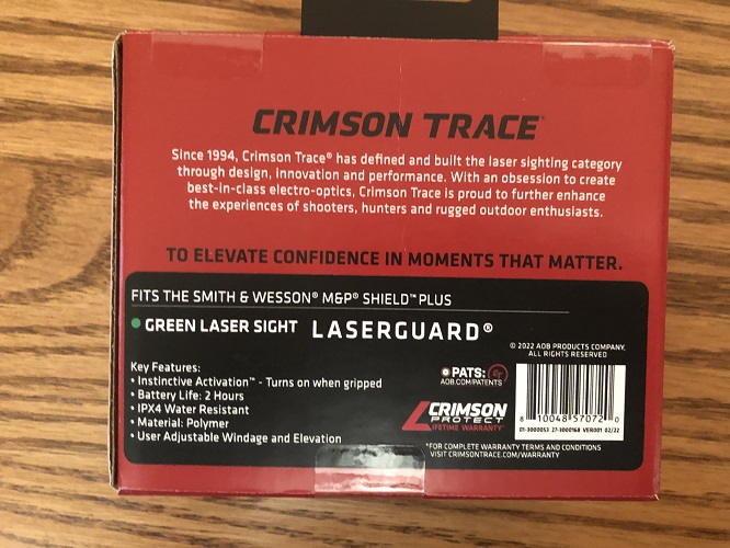 Crimson Trace -Shield Plus – green laser sight for Smith & Wesson M&P ...