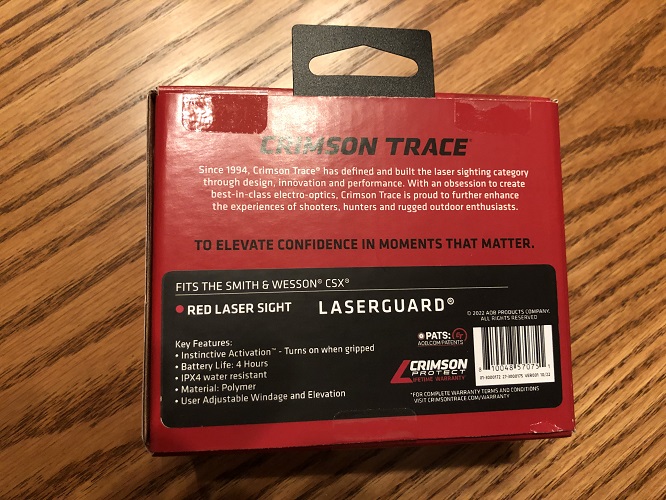 Crimson Trace – Red Laser for Smith & Wesson CSX - TJ Target